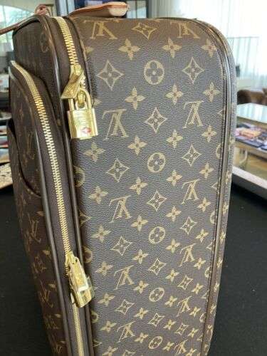 Antique Leather travel suitcase Louis Vuitton Monogram Pegase